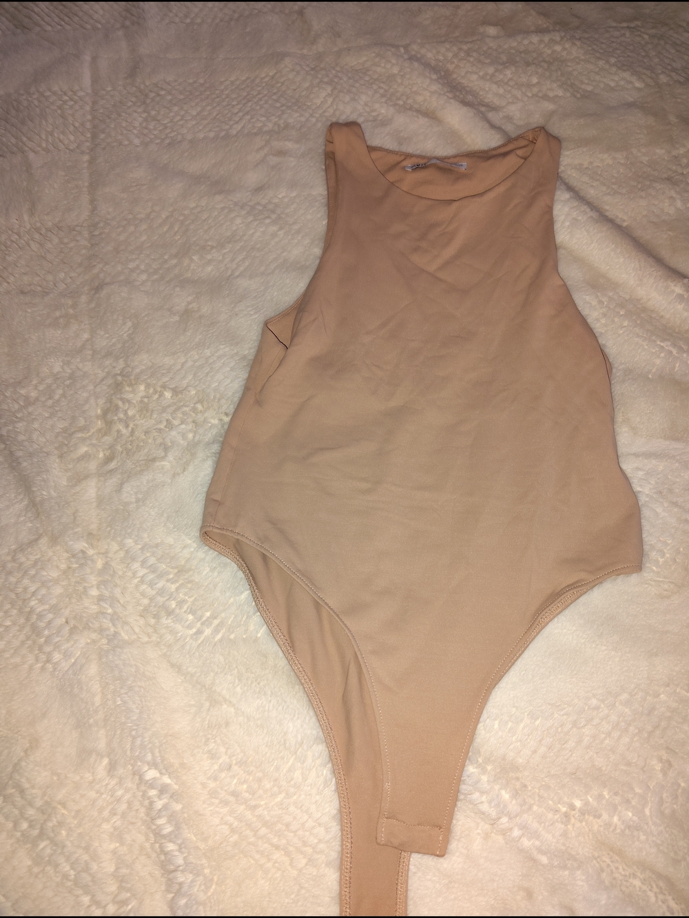 Zara Beige/Tan Stretch Ribbed Bodysuit